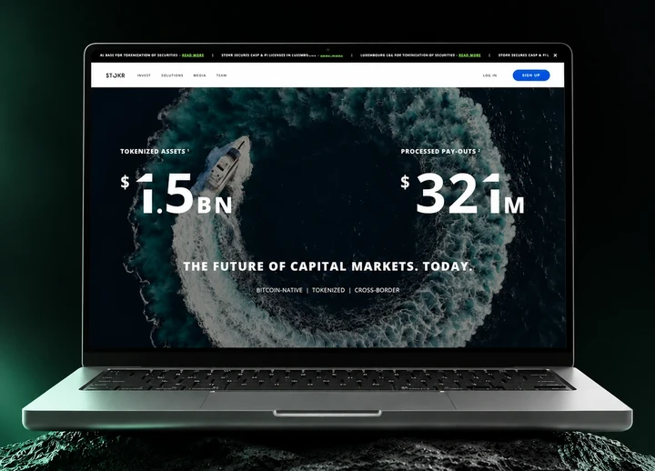 STOKR — homepage on a laptop